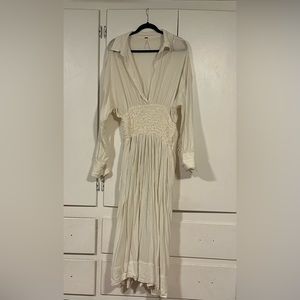 XL cream Free People bohemian midi dress with pockets
